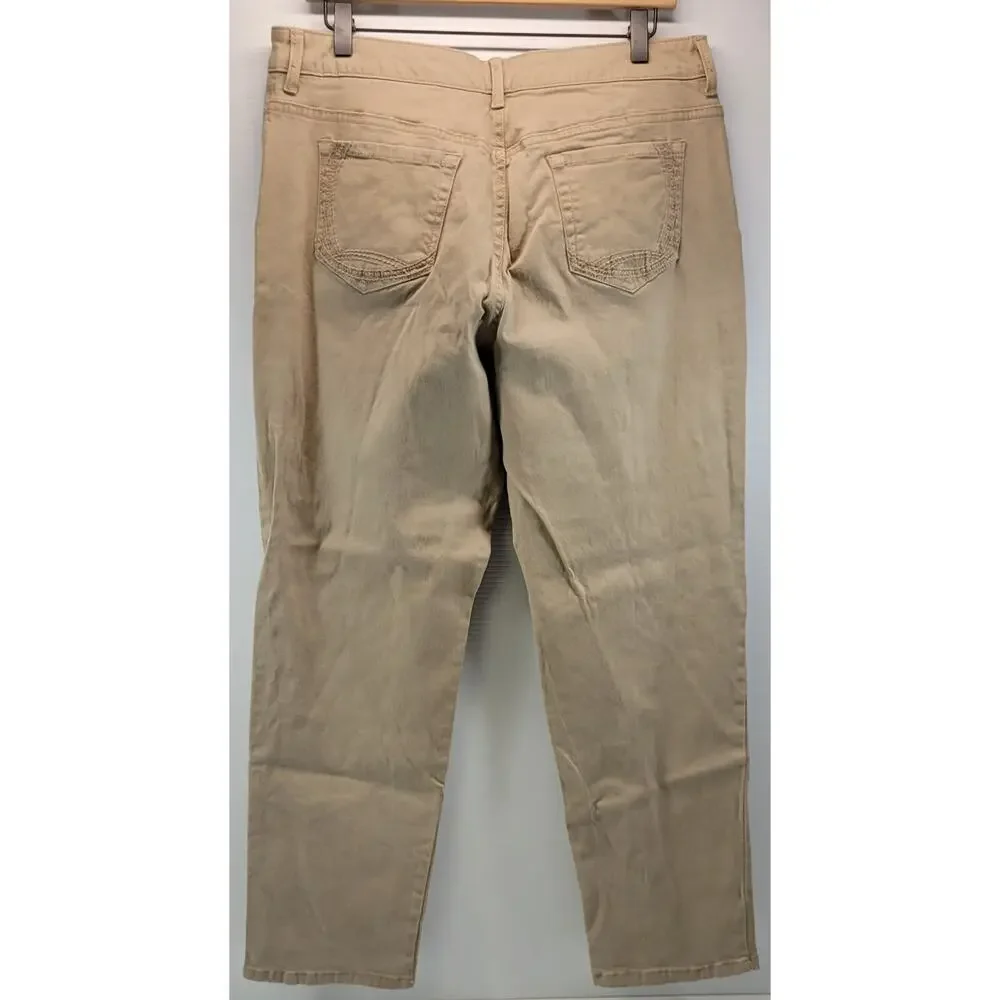 L8) Gloria Vanderbilt All-Around Slimming Effect Beige Pants 16 Short